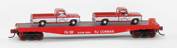 RED Flat Car with ford F-100 Truck
